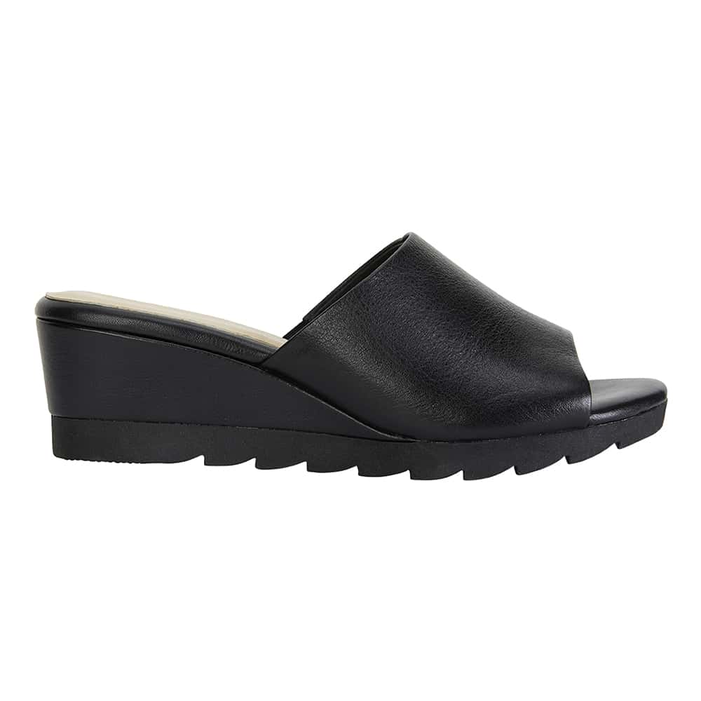 Calypso Heel in Black Leather