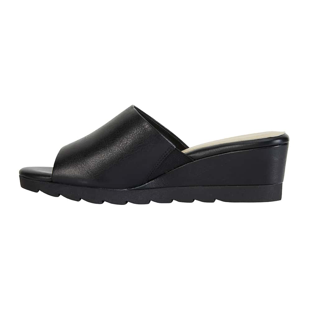 Calypso Heel in Black Leather