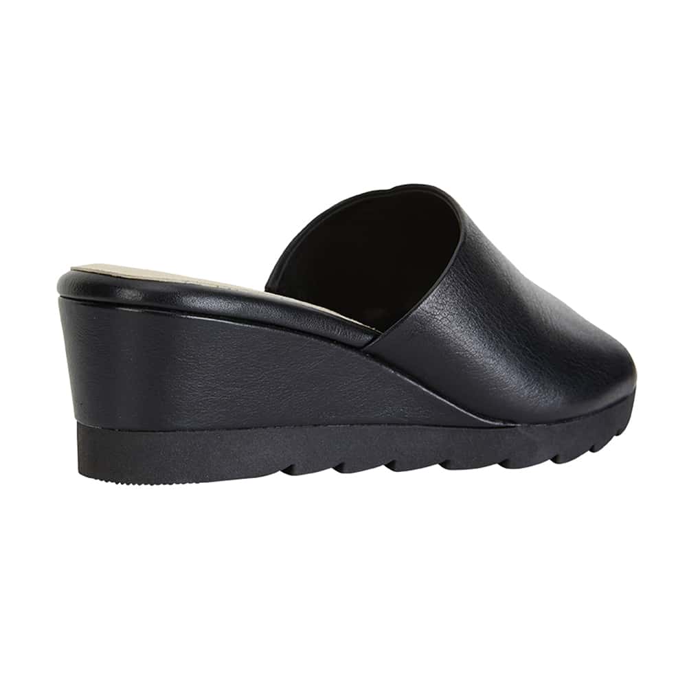 Calypso Heel in Black Leather