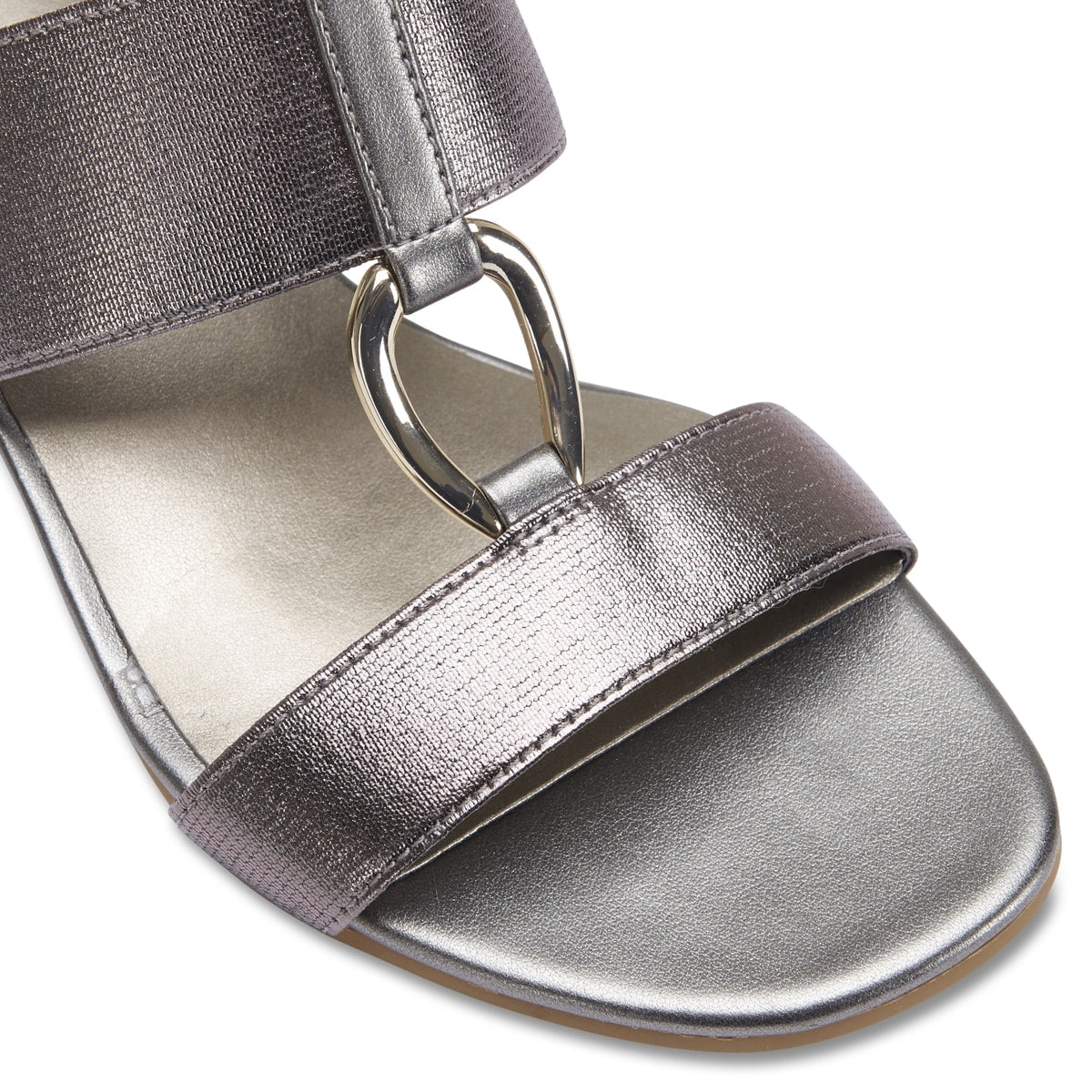 Claire Heel in Pewter Fabric
