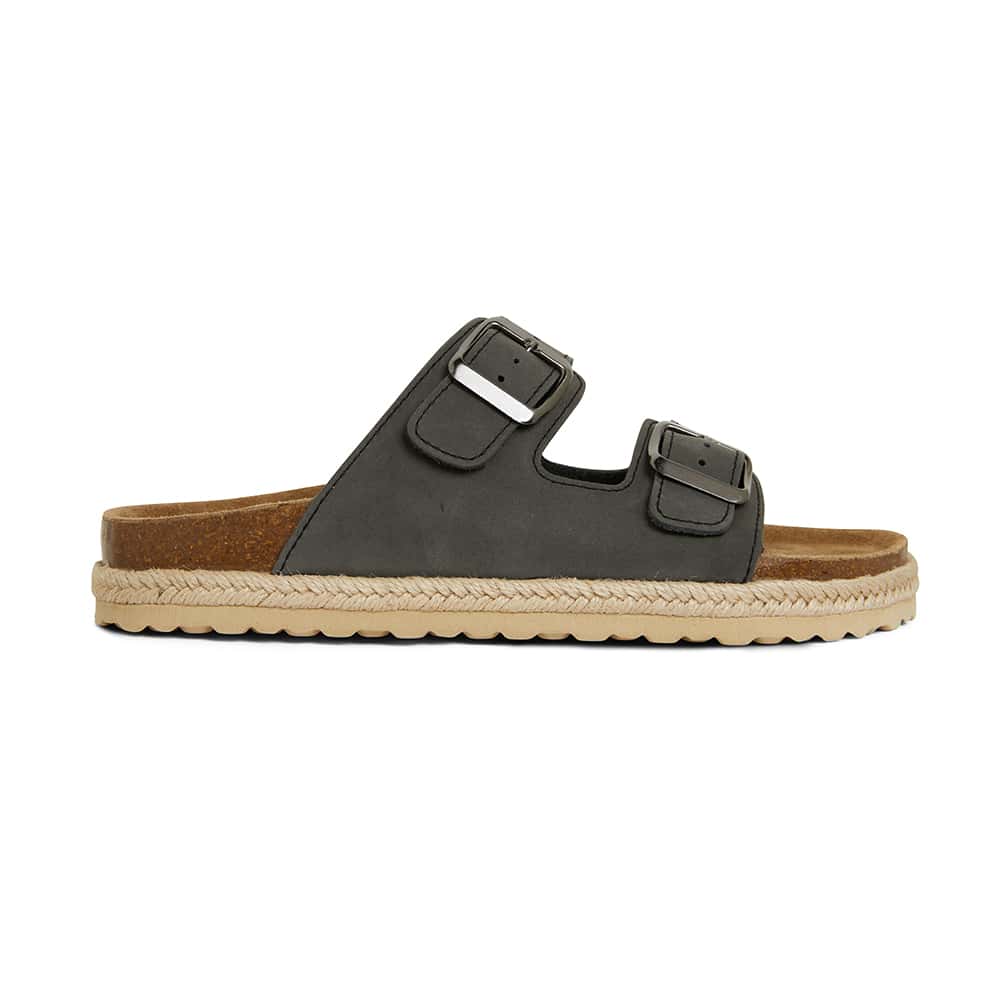 Crete Slide in Black Nubuck