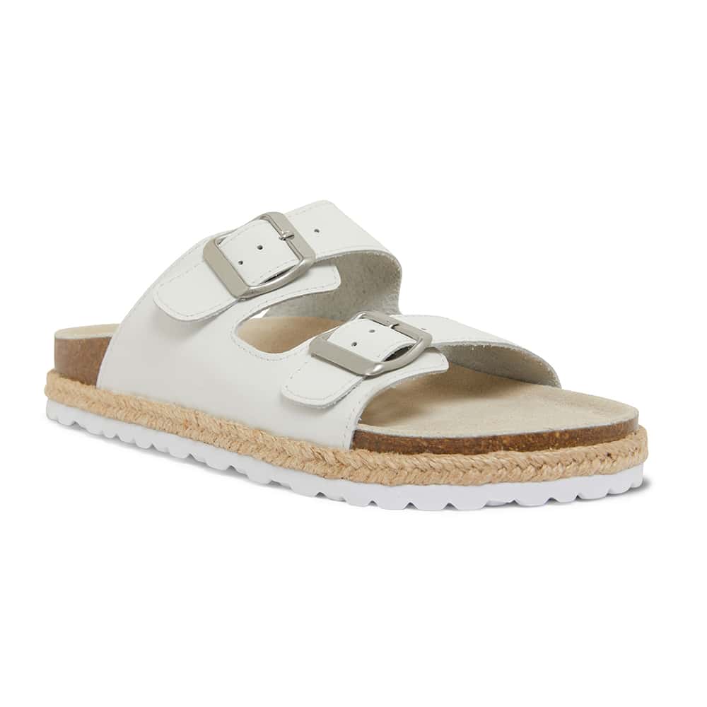 Crete Slide in White Leather