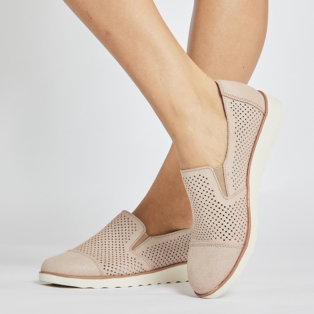 Davis Sneaker in Nude Leather