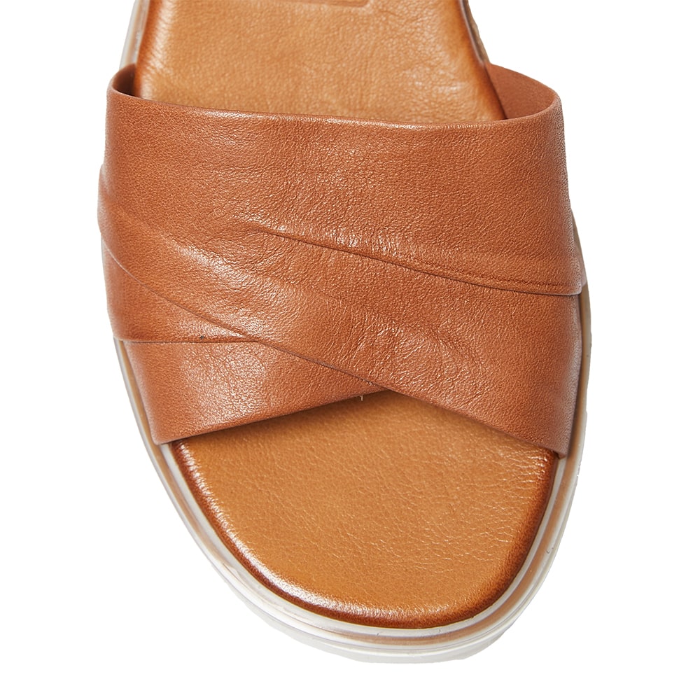 Dawn Heel in Cognac Leather