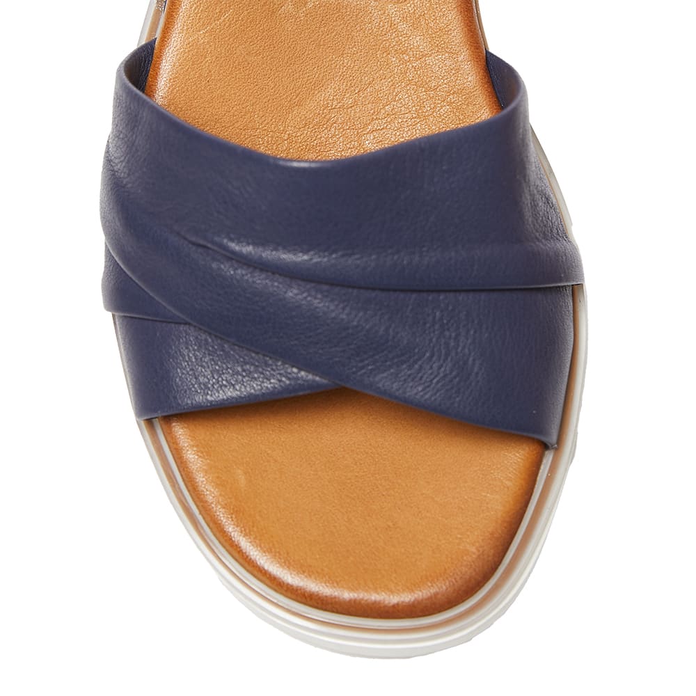 Dawn Heel in Navy Leather