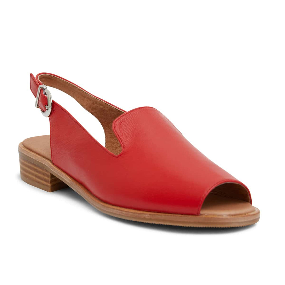 Delaney Sandal in Red Leather
