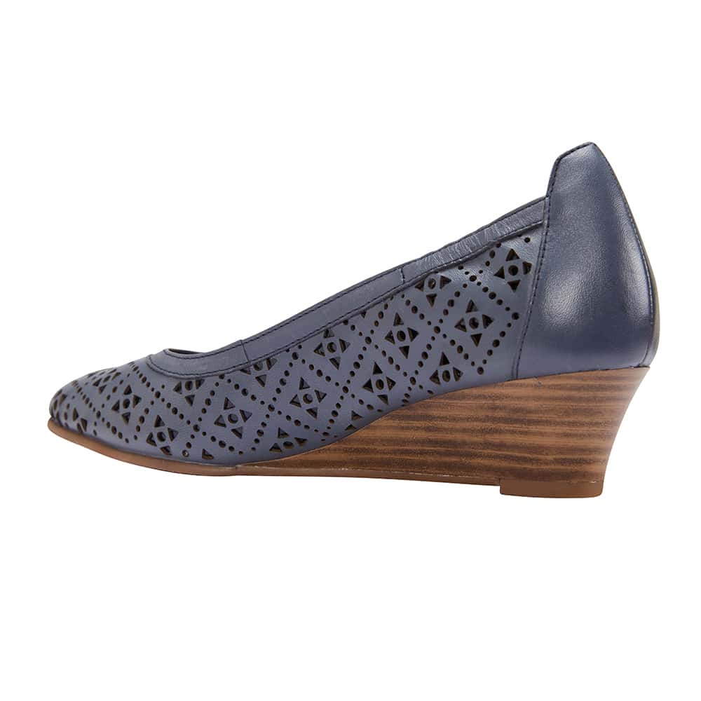 Earl Heel in Navy Leather