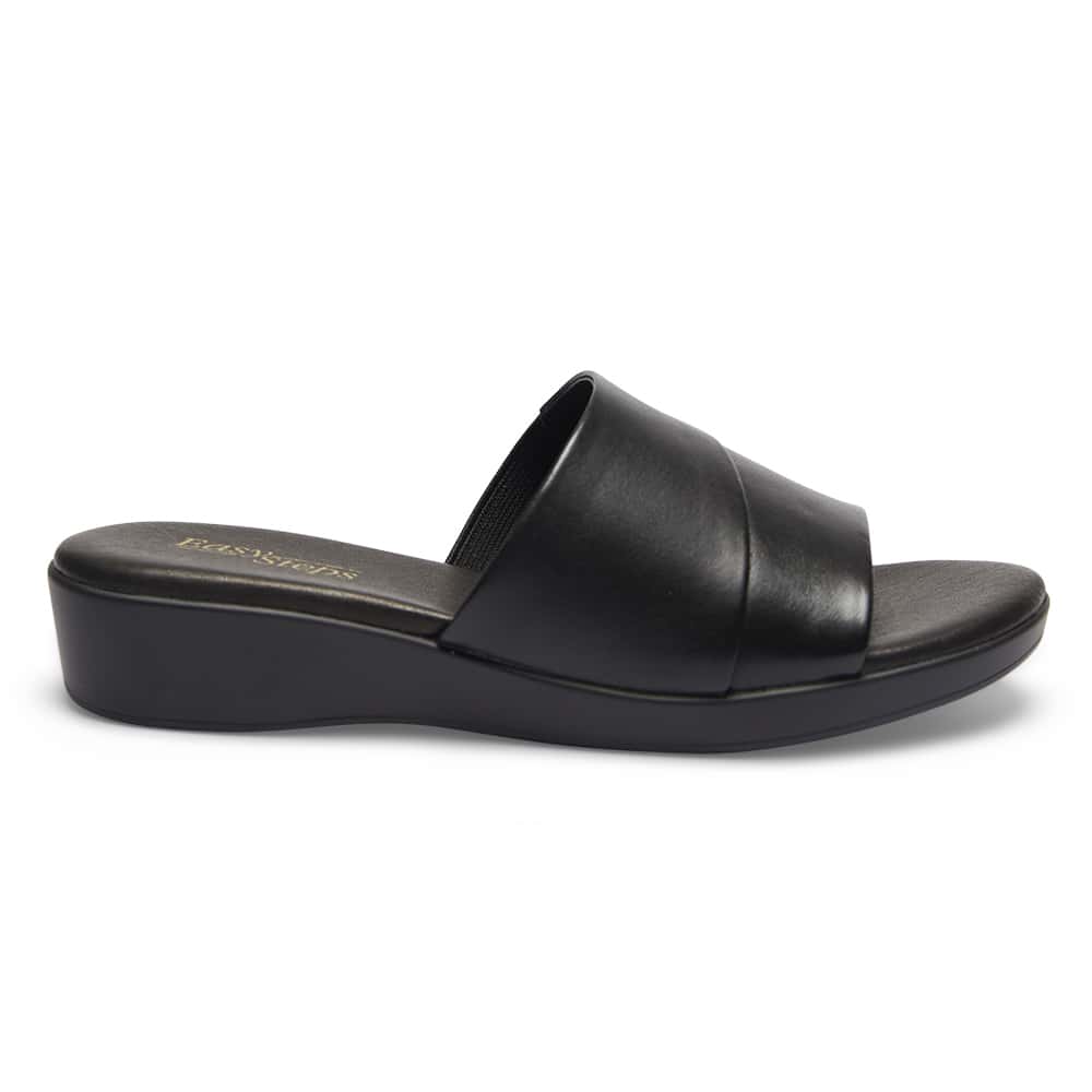 Ellen Slide in Black Leather