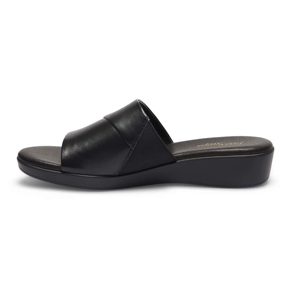 Ellen Slide in Black Leather