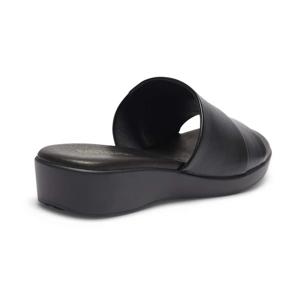 Ellen Slide in Black Leather | Easy Steps | Shoe HQ