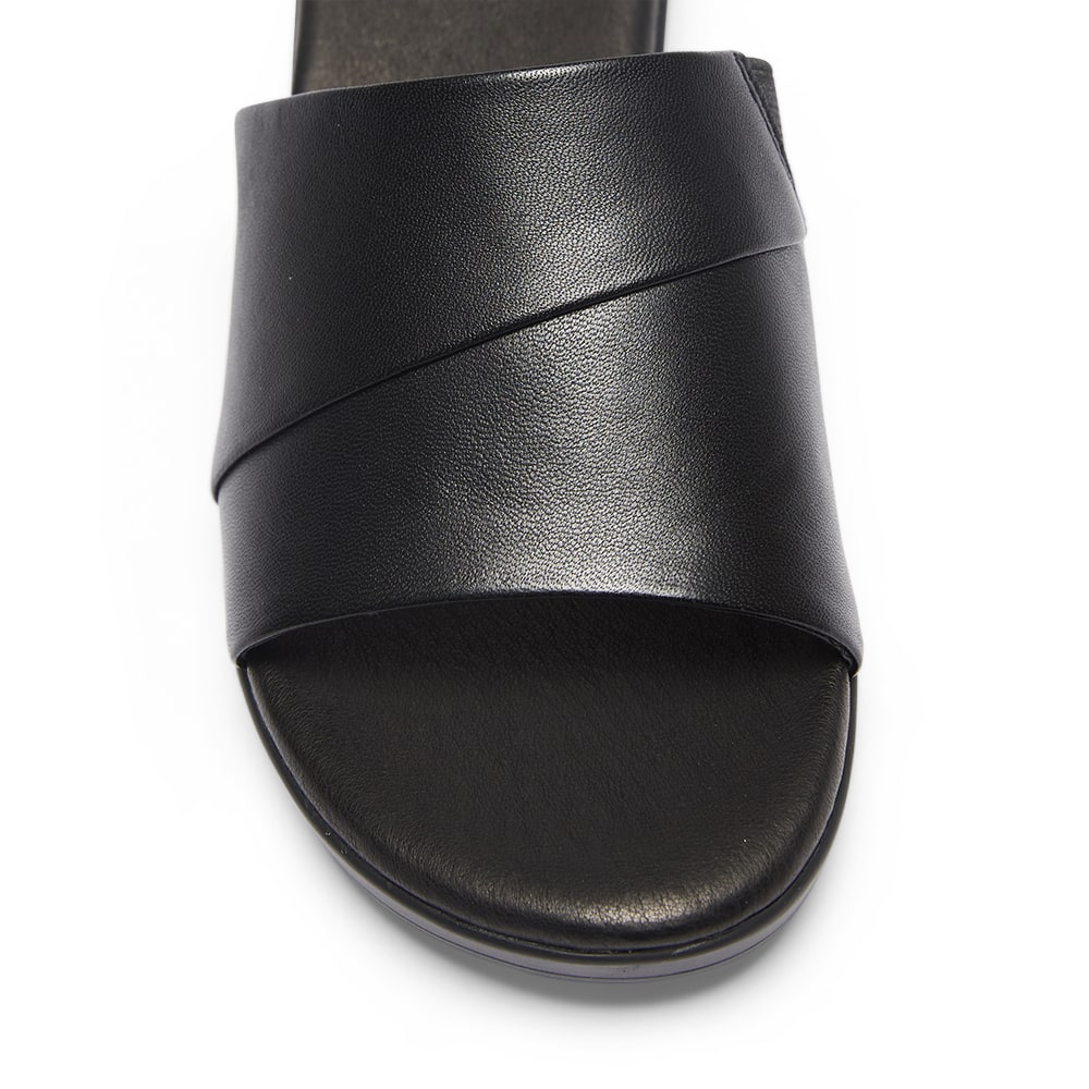 Ellen Slide in Black Leather