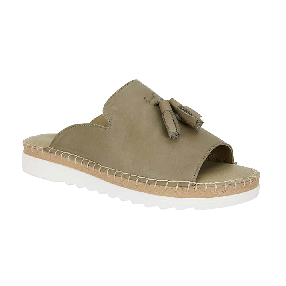 Elsa Sandal in Khaki Leather