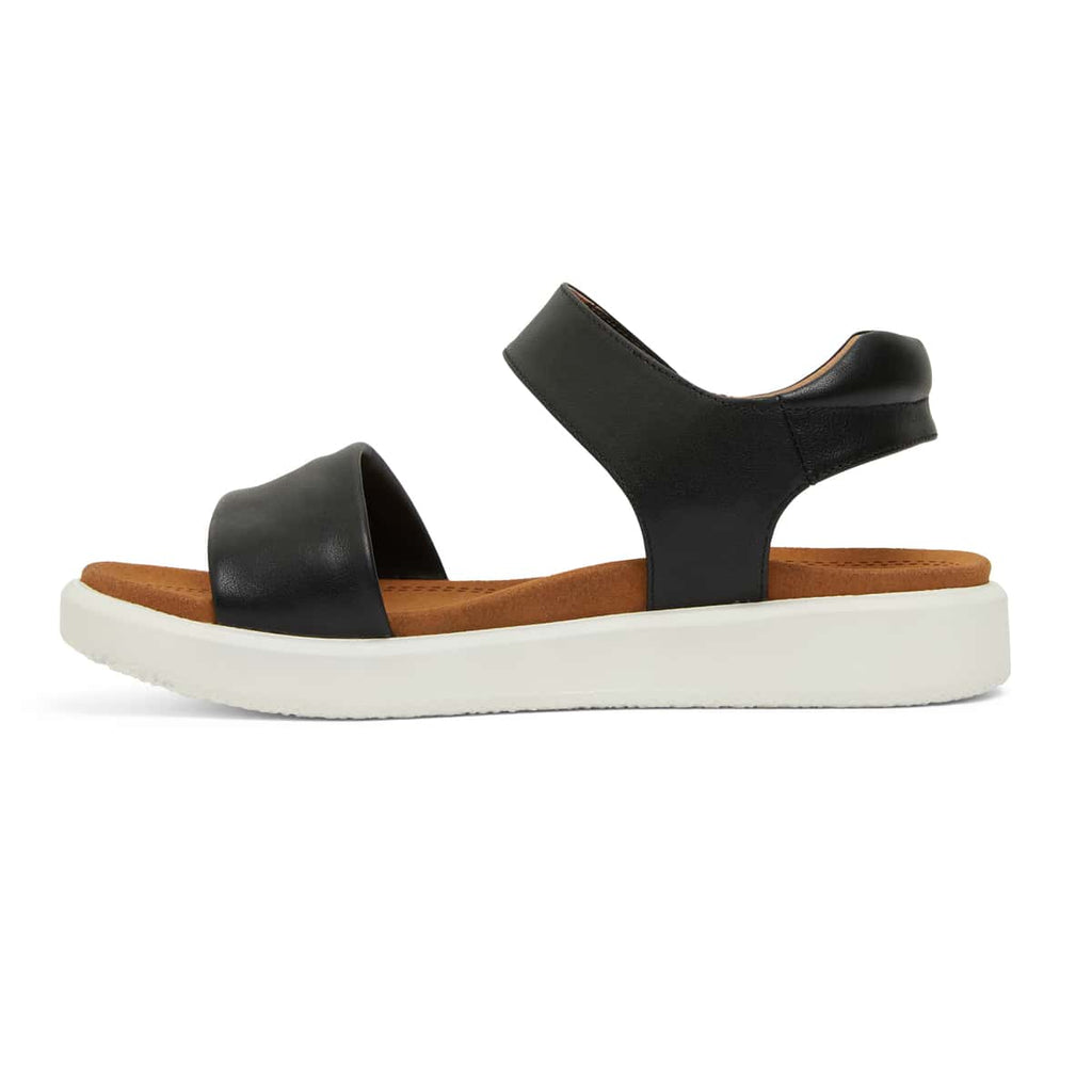 Falcon Sandal in Black Leather | Easy Steps | Shoe HQ
