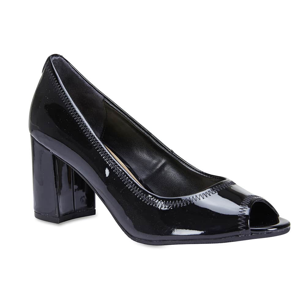 Fawn Heel in Black Patent