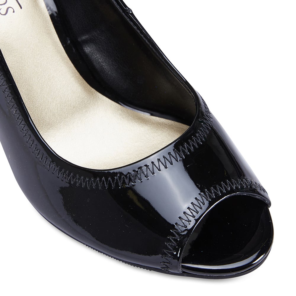 Fawn Heel in Black Patent