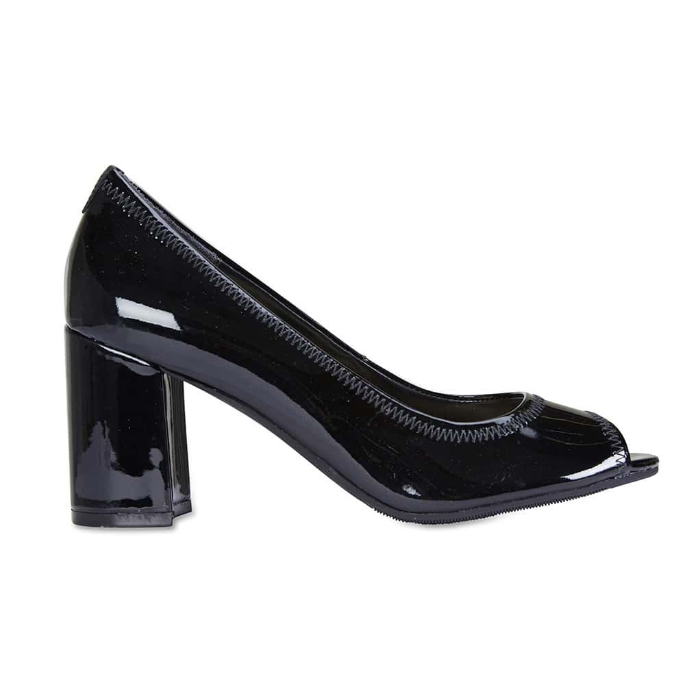 Fawn Heel in Black Patent