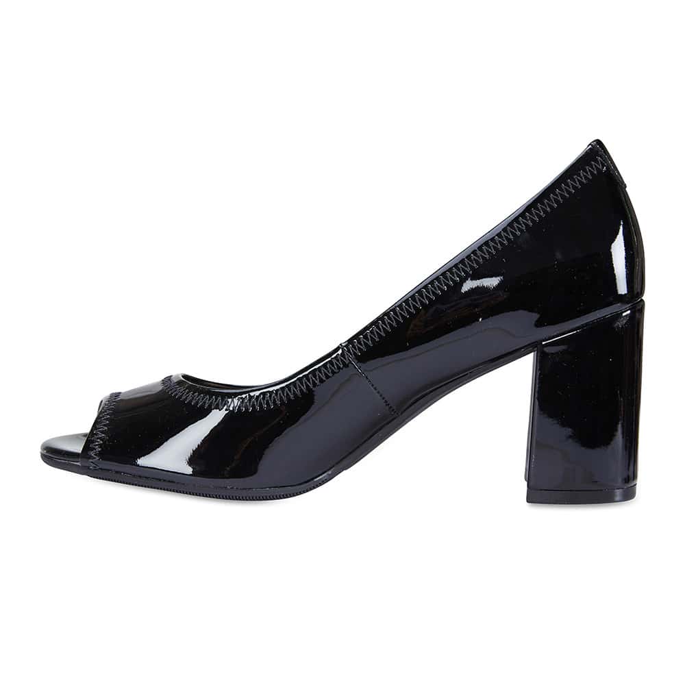 Fawn Heel in Black Patent