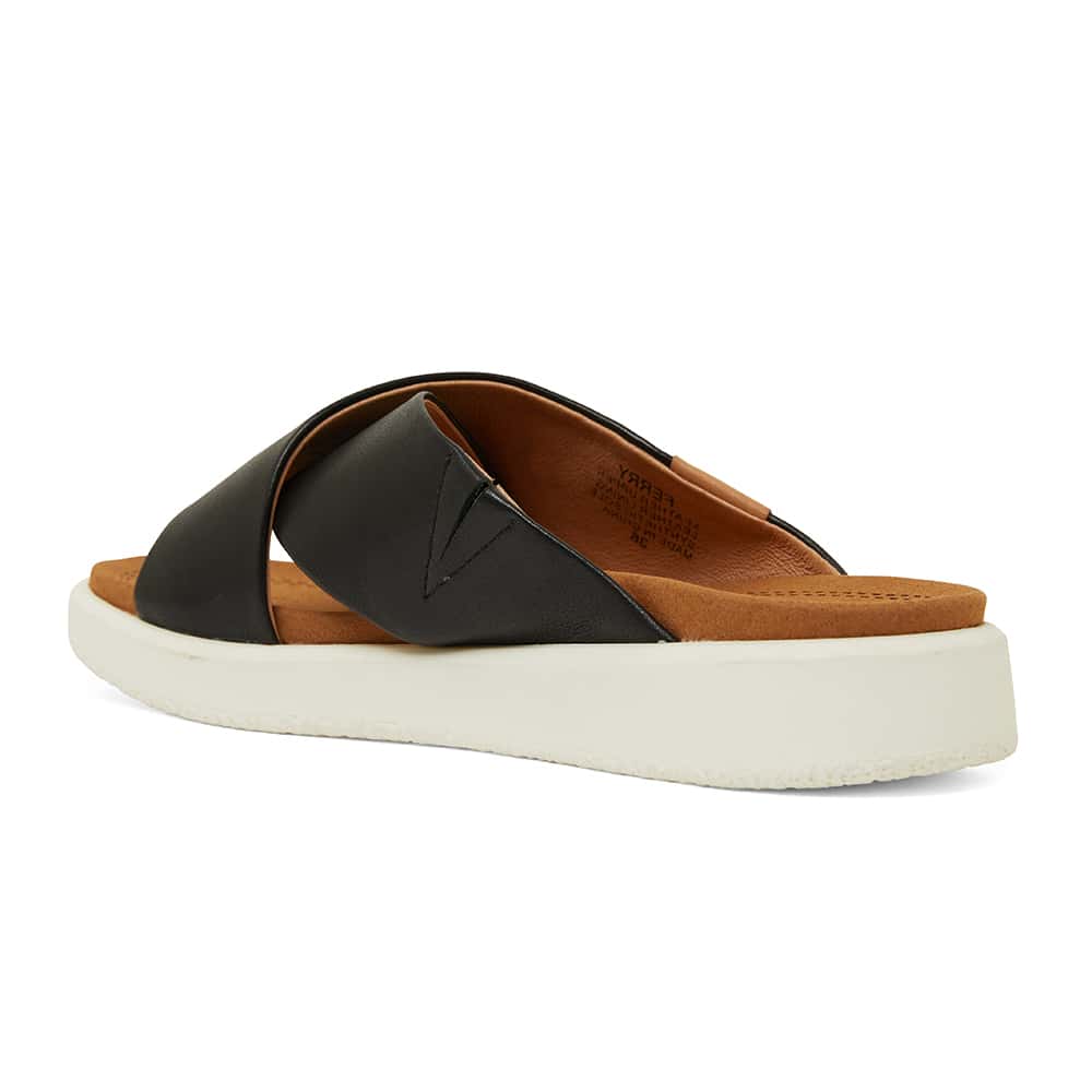 Ferry Slide in Black Leather