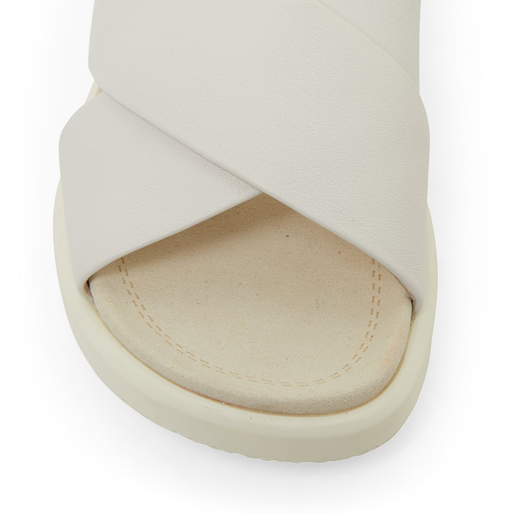 Ferry Slide in White Leather