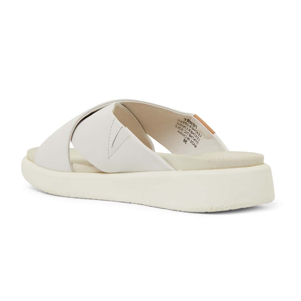 Ferry Slide in White Leather