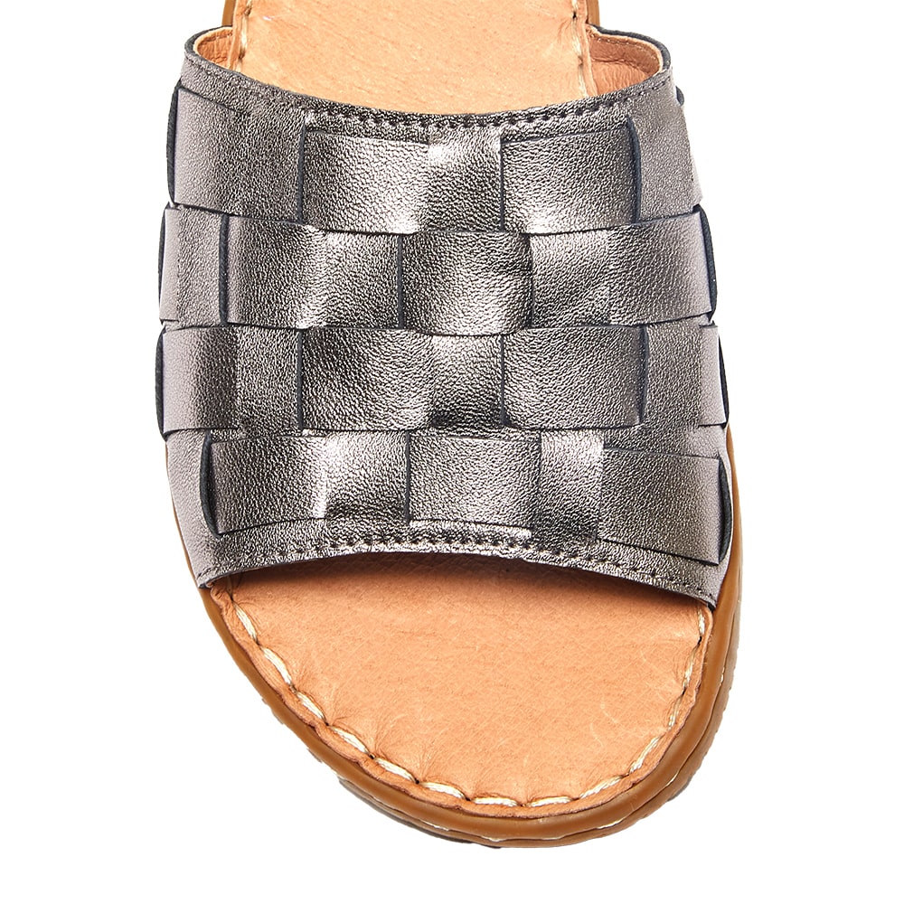 Flair Slide in Pewter Leather