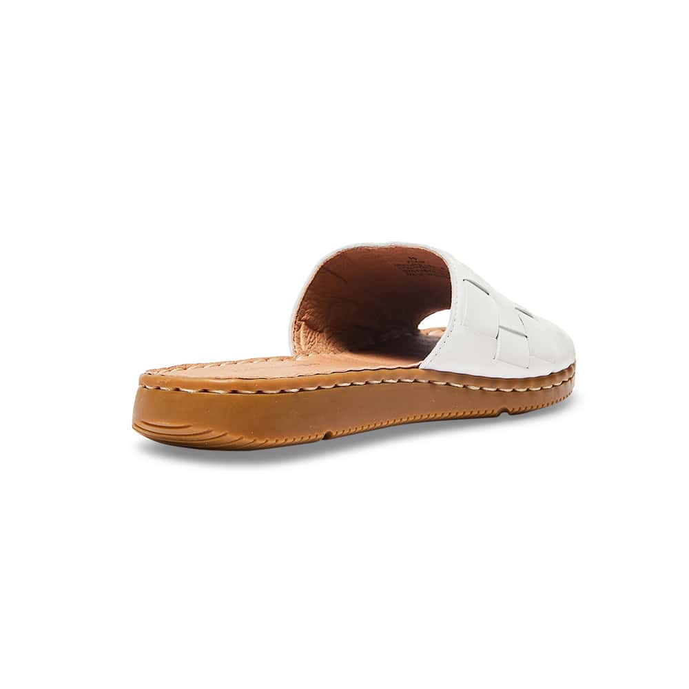 Flair Slide in White Leather