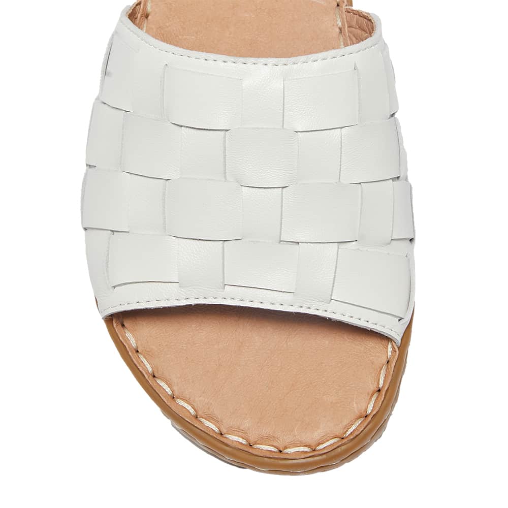 Flair Slide in White Leather