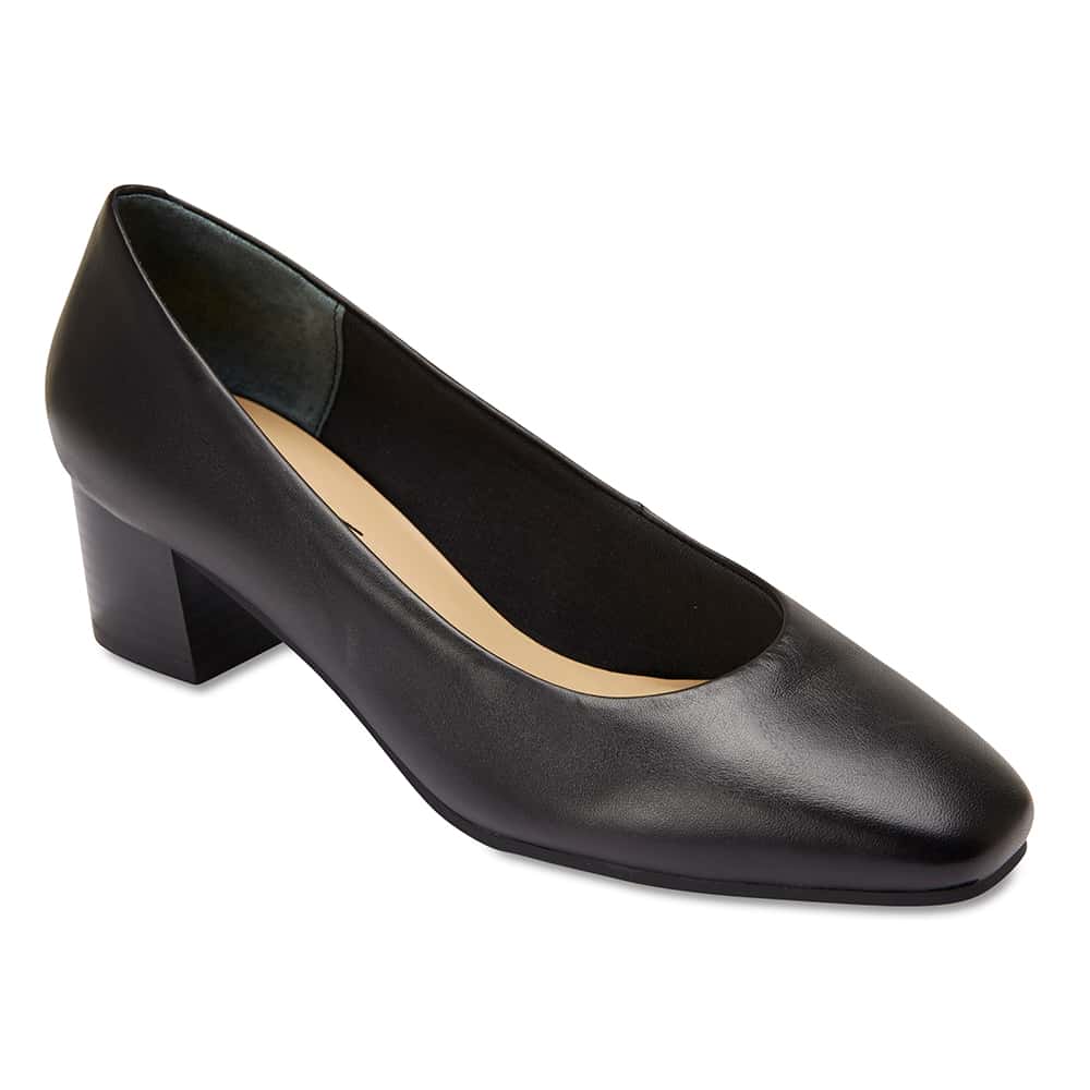 Gamma Heel in Black Leather