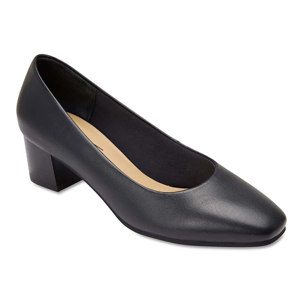 Gamma Heel in Navy Leather