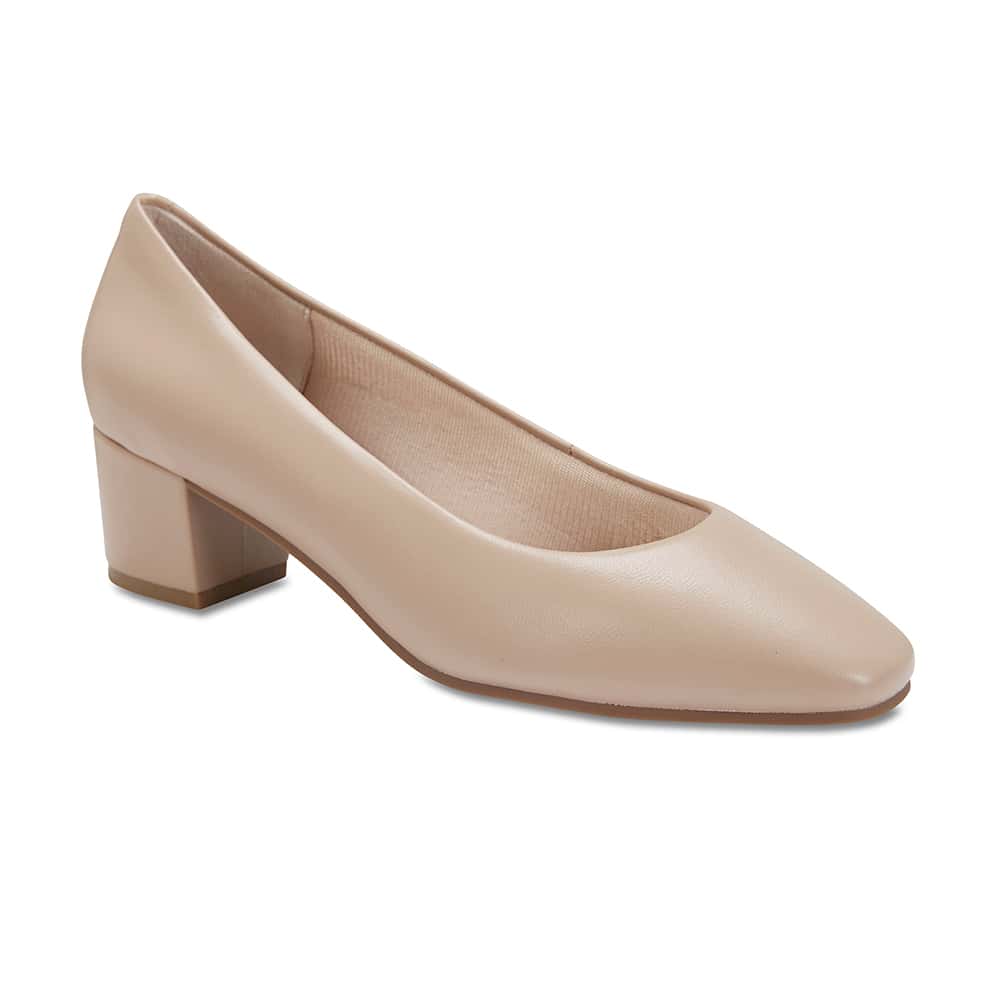 Gamma Heel in Nude Leather