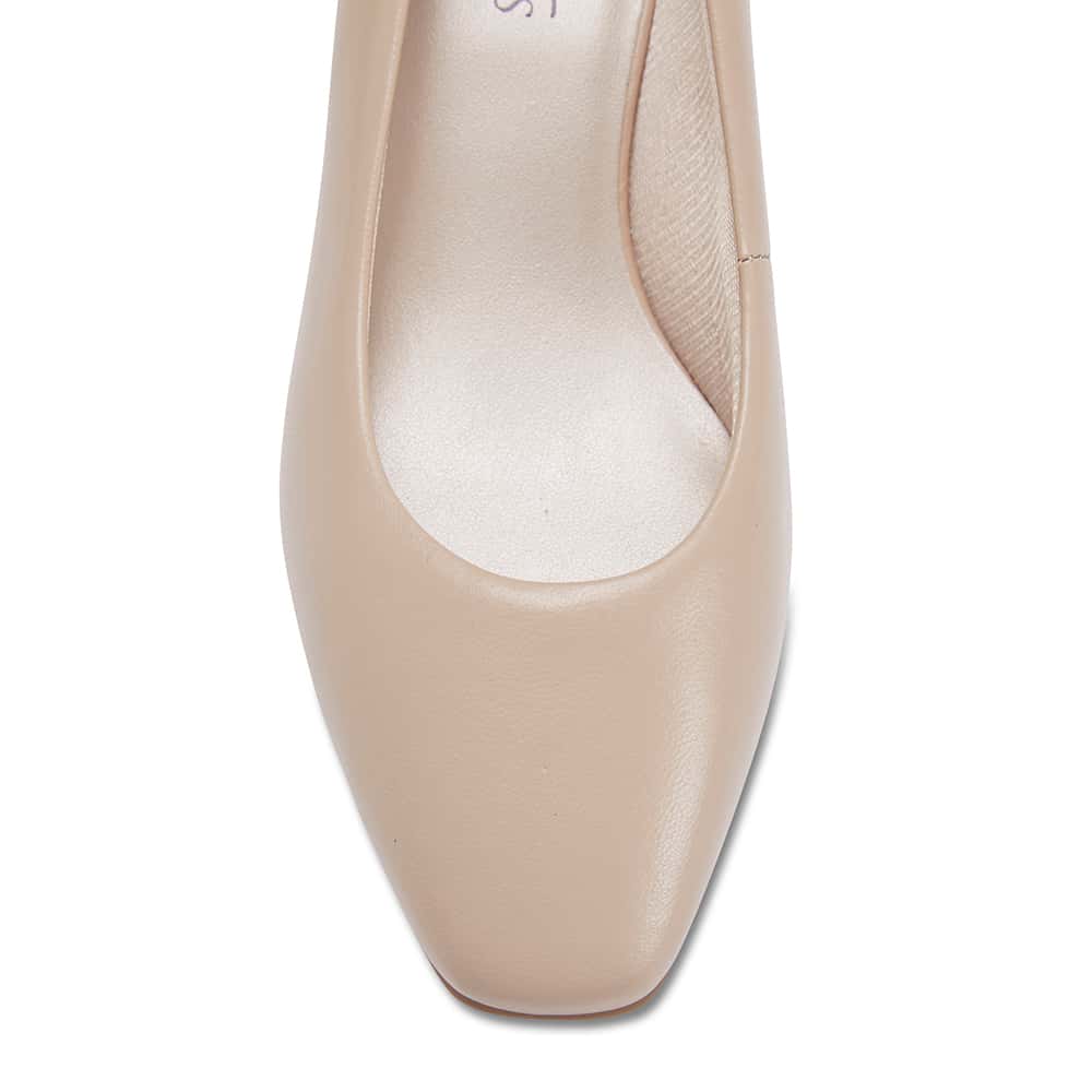 Gamma Heel in Nude Leather