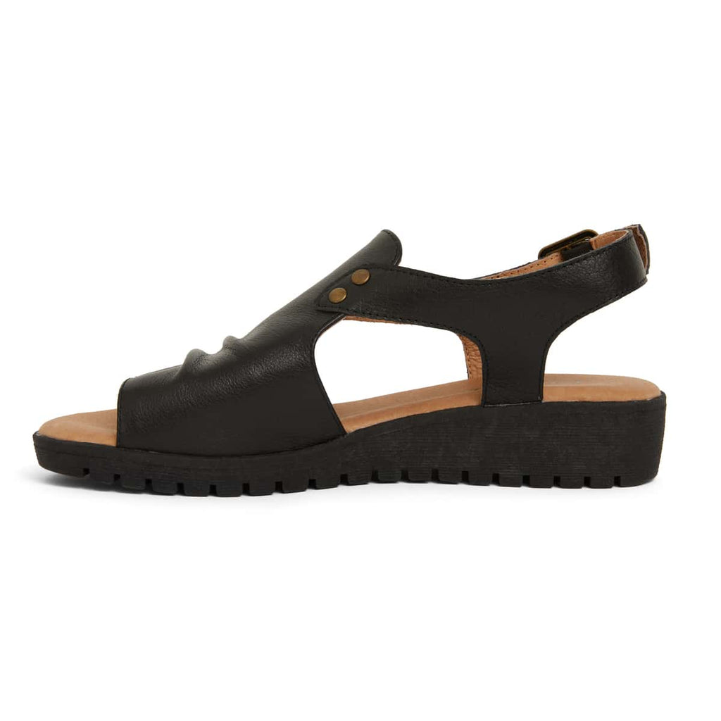 Gelato Sandal in Black Leather | Easy Steps | Shoe HQ