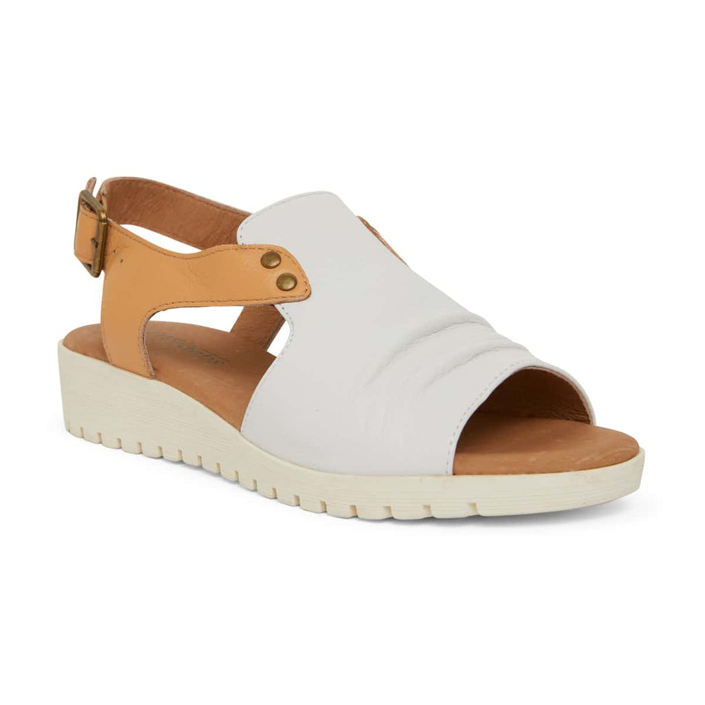 Gelato Sandal in White Leather | Easy Steps | Shoe HQ