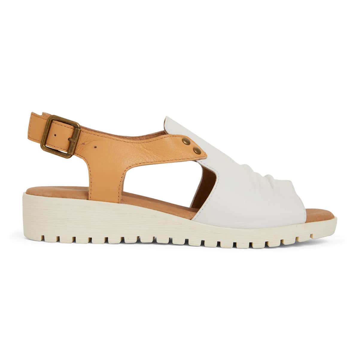 Gelato Sandal in White Leather | Easy Steps | Shoe HQ