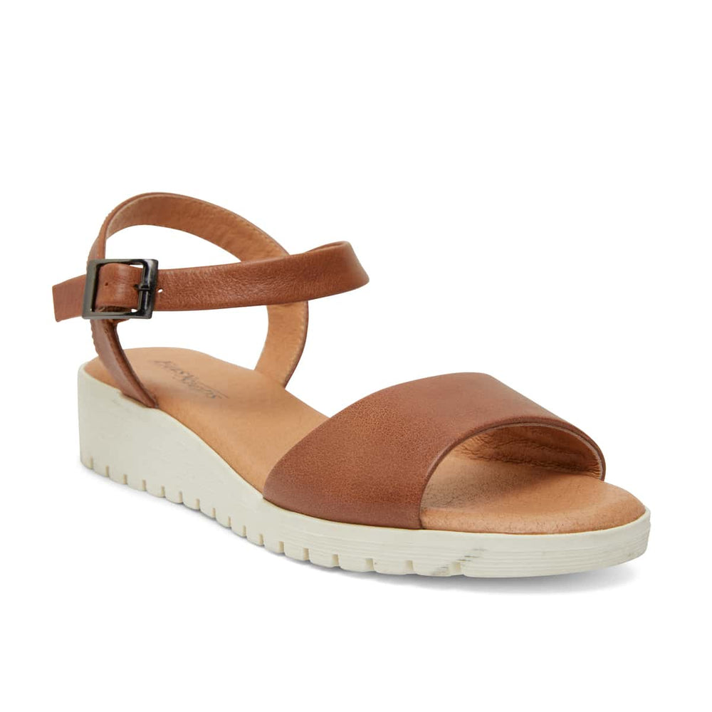 Georgie Sandal in Tan Leather | Easy Steps | Shoe HQ