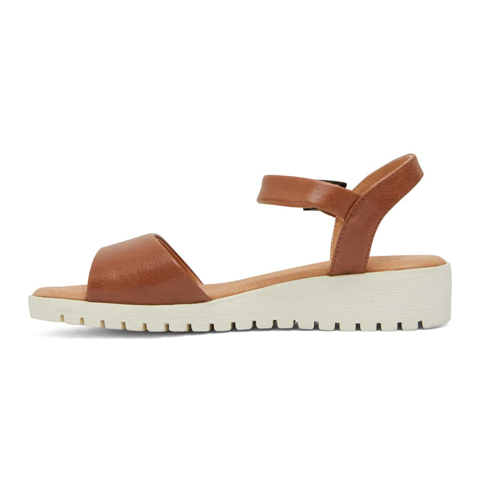 Georgie Sandal in Tan Leather | Easy Steps | Shoe HQ