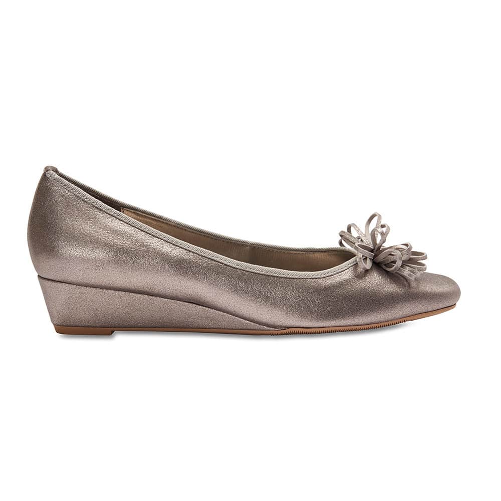 Geri Heel in Pewter Leather