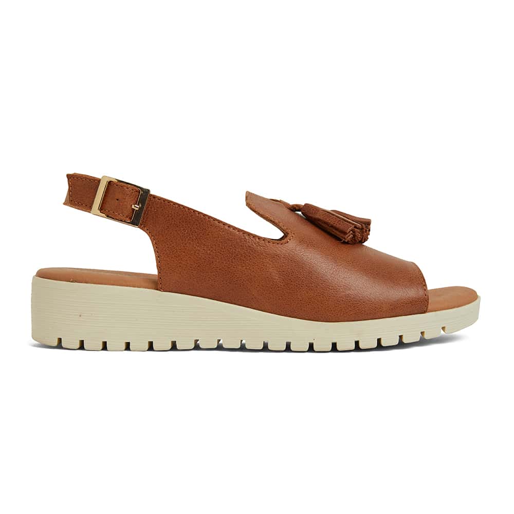 Gilmore Sandal in Cognac Leather | Easy Steps | Shoe HQ