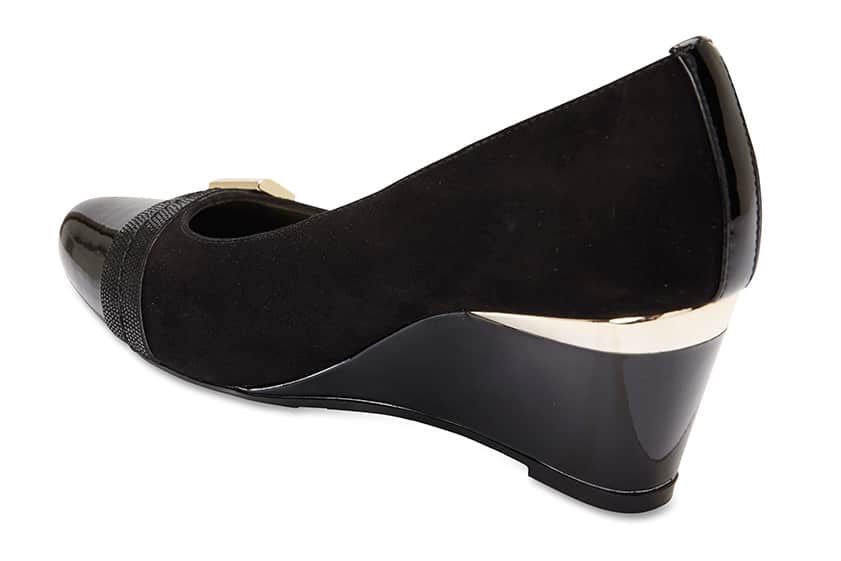 Hammond Heel in Black Leather