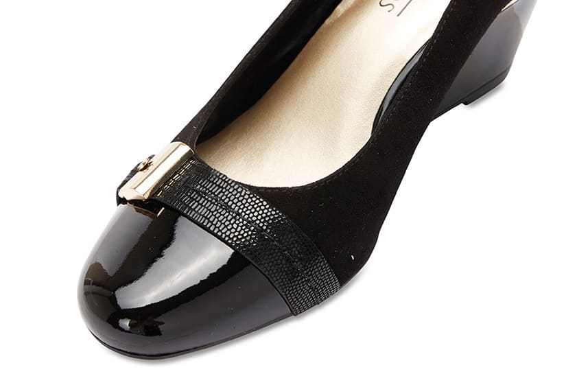 Hammond Heel in Black Leather