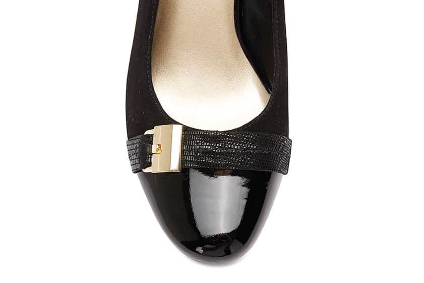 Hammond Heel in Black Leather
