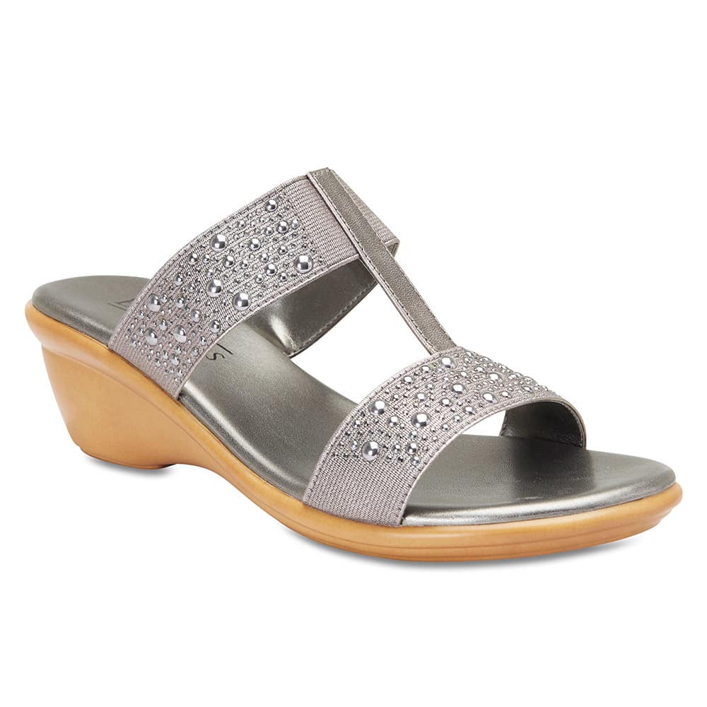Heather Heel in Pewter Leather