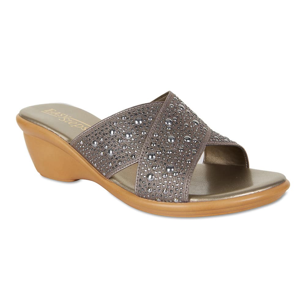 Honey Heel in Pewter Smooth