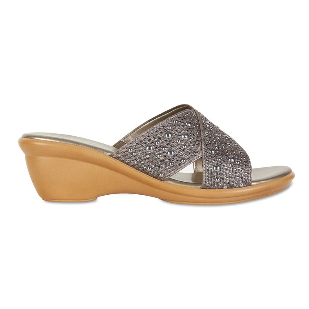 Honey Heel in Pewter Smooth