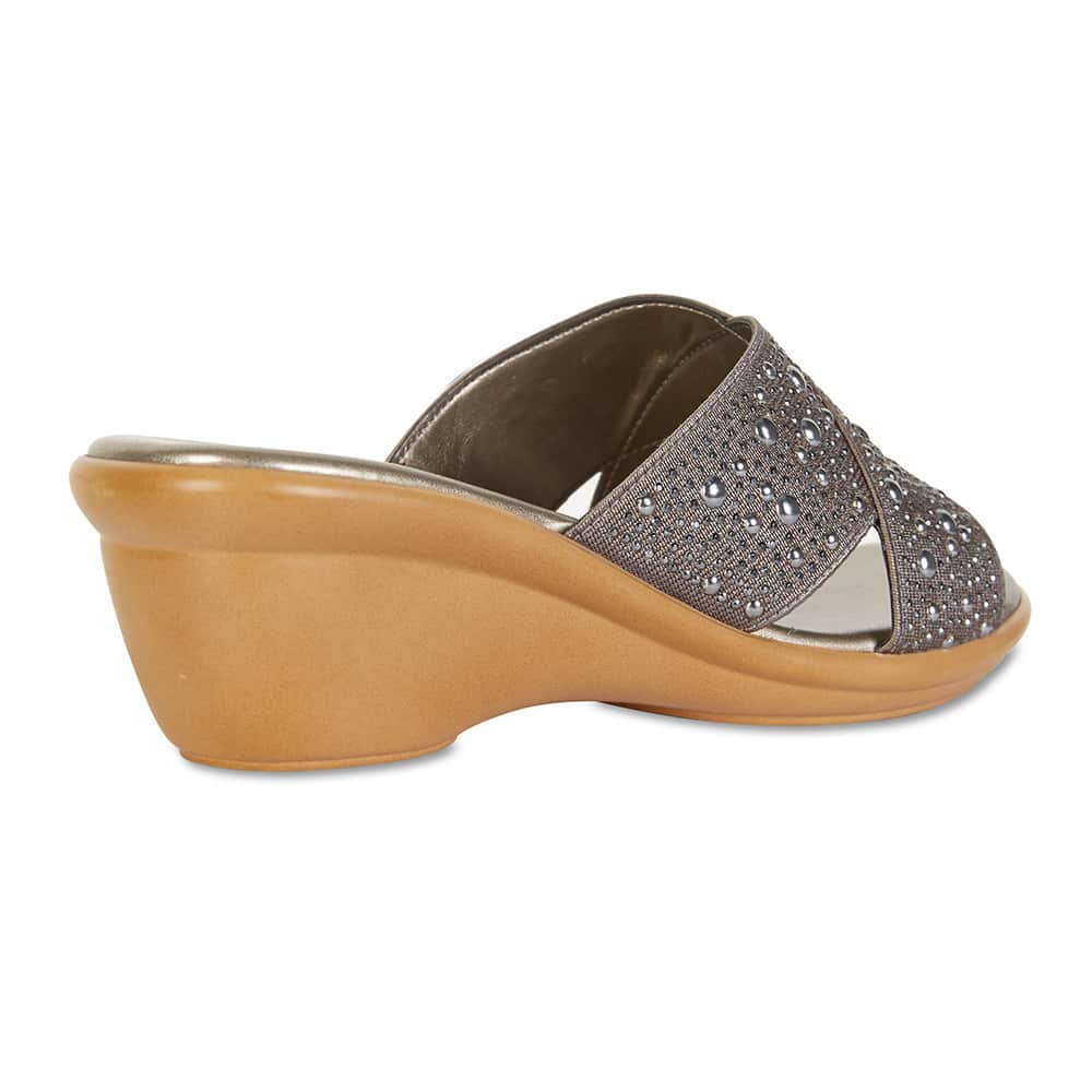 Honey Heel in Pewter Smooth