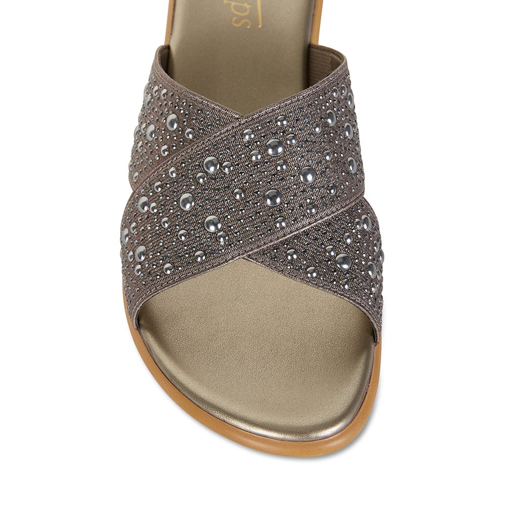 Honey Heel in Pewter Smooth