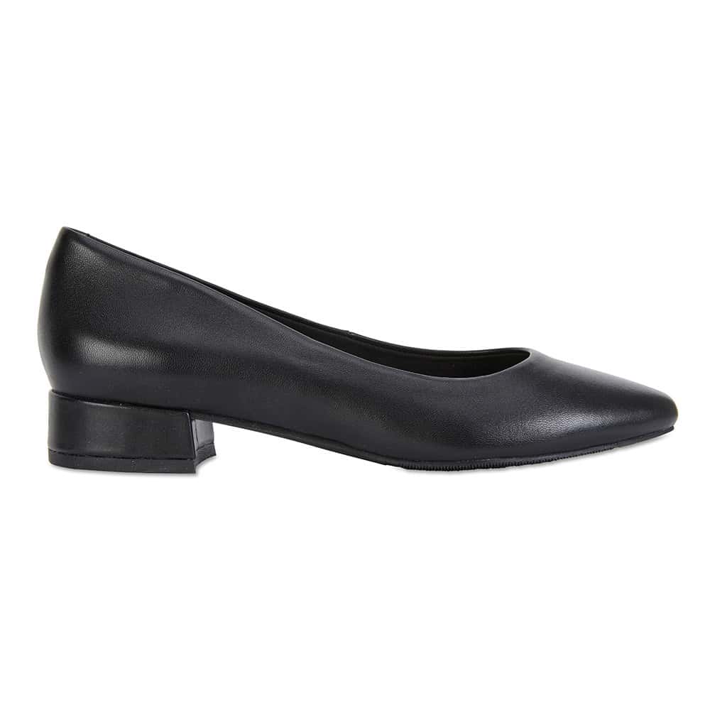 Janine Heel in Black Leather | Easy Steps | Shoe HQ