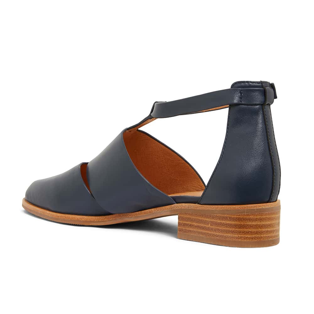 Jocelyn Flat in Navy Leather