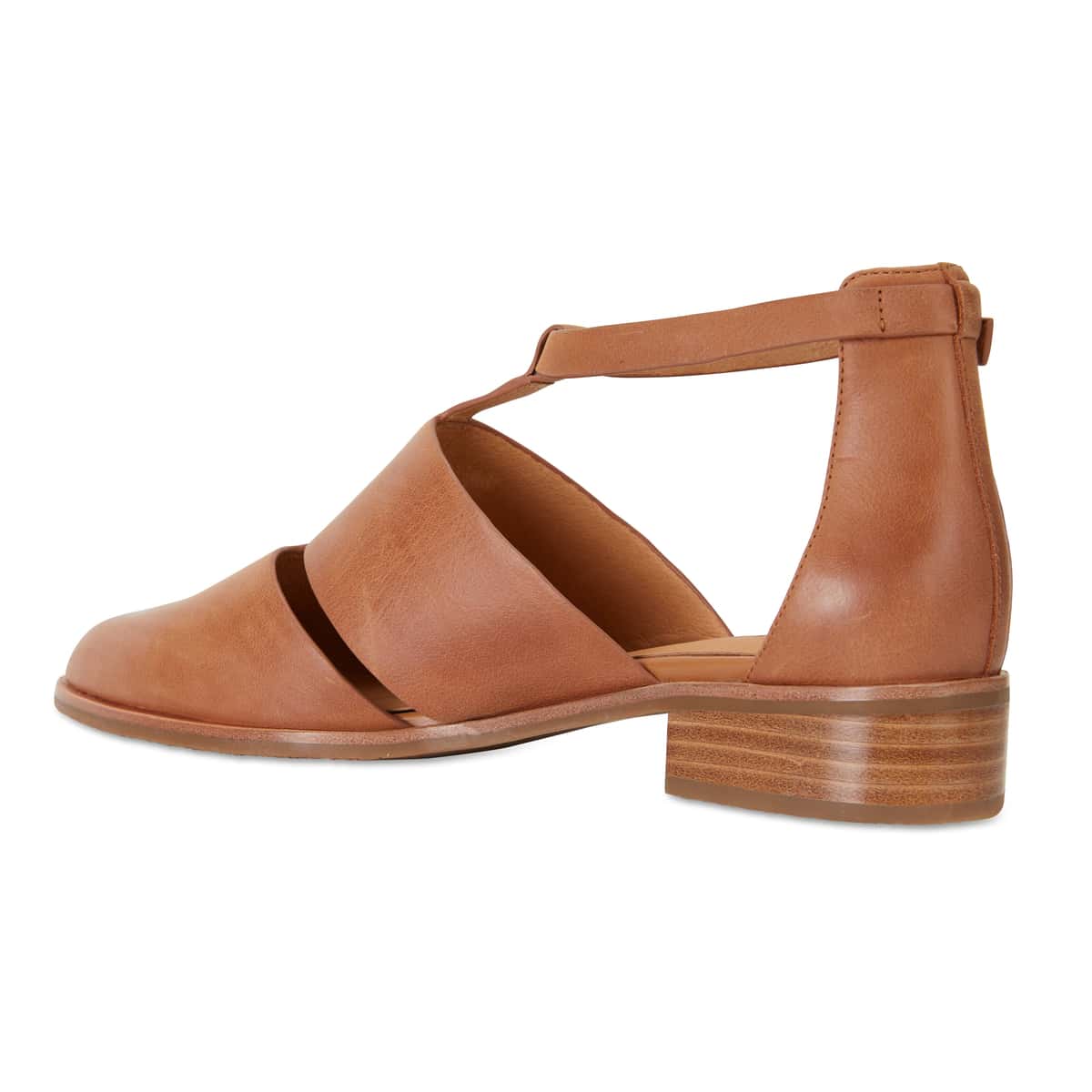 Jocelyn Flat in Tan Leather