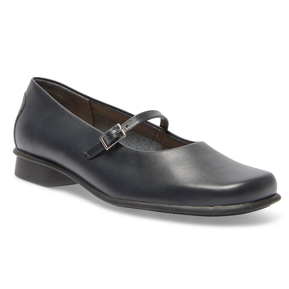 Katrina Flat in Navy Leather